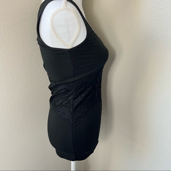 SOLD Free People Women’s Body Shaper Corset Style Black Lace Tank Top - Picture 2 of 16